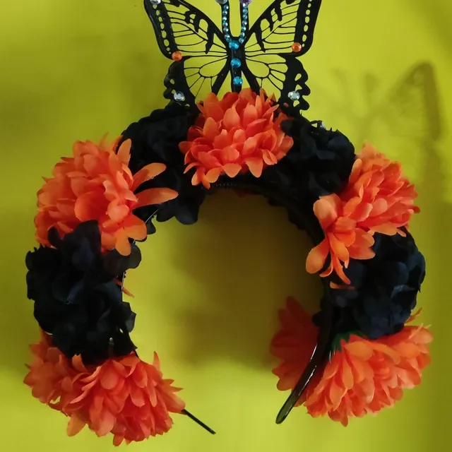 Diadema Catrina Mariposa Naranja — foto 1