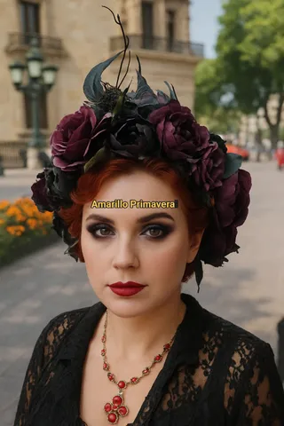 Corona Floral Guinda