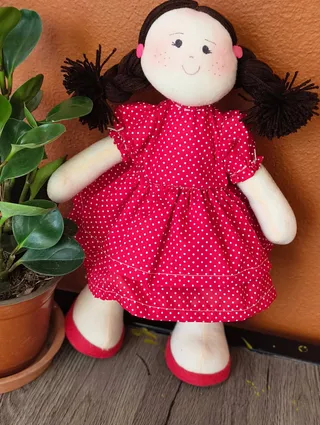 Vestido Rojo de Lunares Blancos
