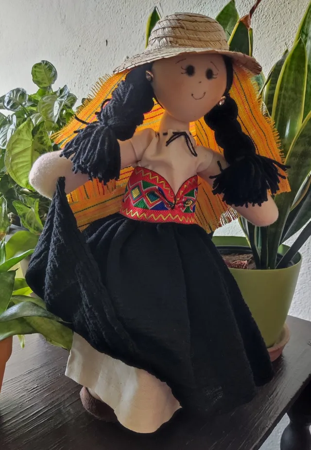 Sombrero de Paja con Rebozo Naranja — foto 1