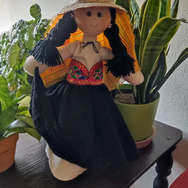 Sombrero de Paja con Rebozo Naranja — foto 3