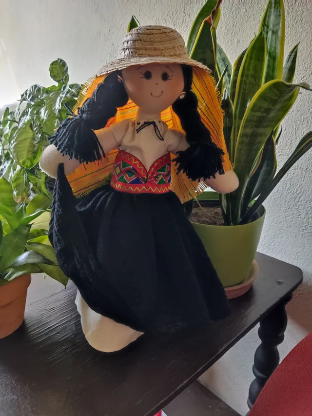 Sombrero de Paja con Rebozo Naranja — foto 3