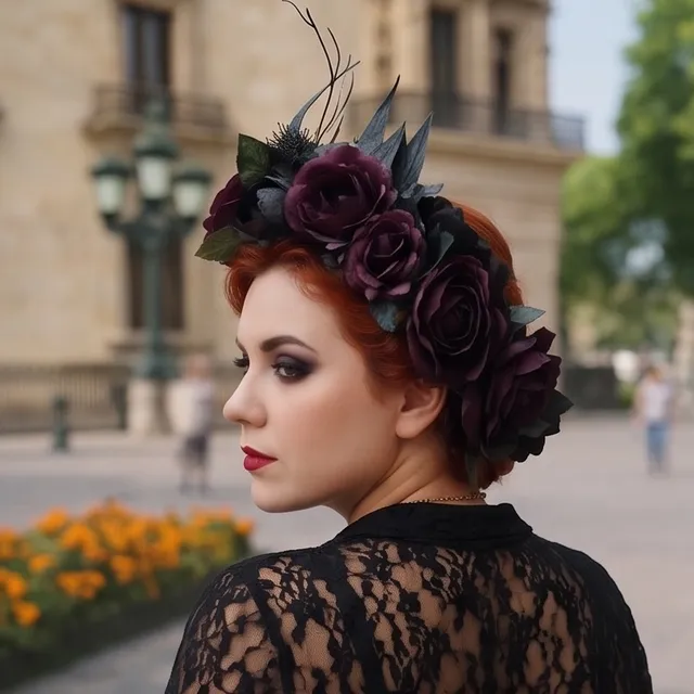 Corona Floral Guinda — foto 4